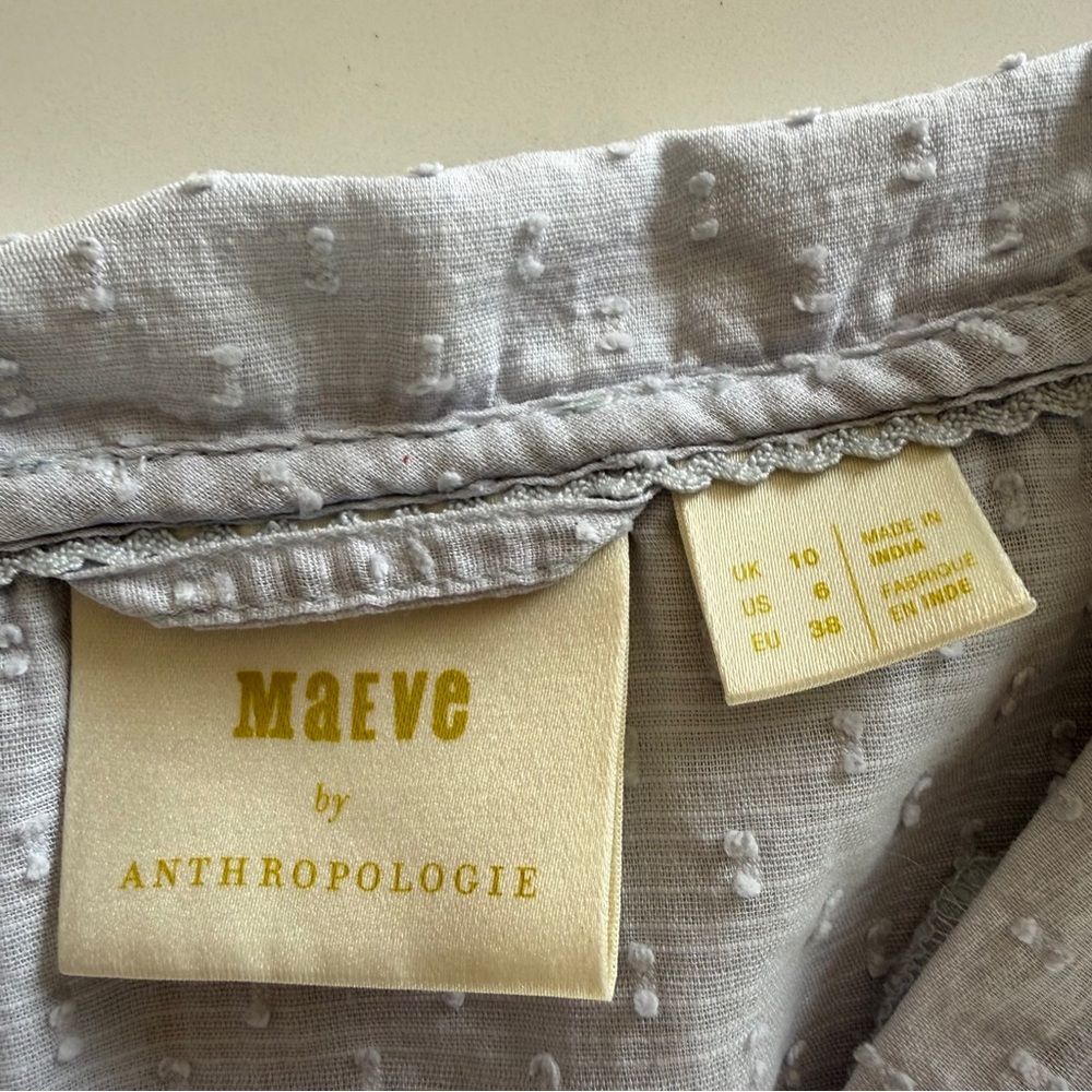 Anthropologie-Maeve-Christie-Embroidered-Floral-Button down-Blouse-Top-Cottage-6 - Picture 10 of 14